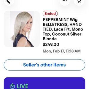 Belle Tress Peppermint HT Lux fibers Monotop Coconut Silver